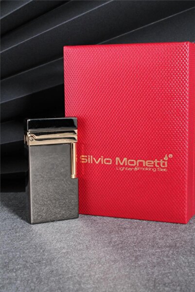 Silvio Monetti Siyah Renk Kapaklı Özel Tasarım Gazlı Çakmak 24CSM900TR03