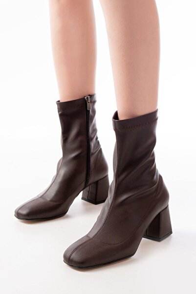 Aymood MSK-033 Жіночі черевики на підборах з коричневою блискавкою
