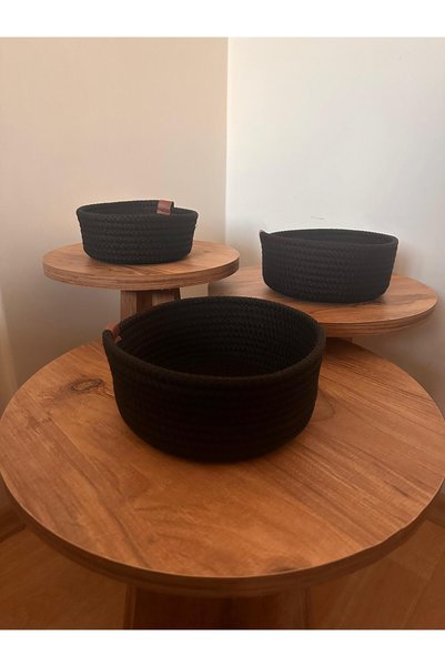 Home Wicker Basket, Multi-Purpose 3-Piece Handmade Organizer Basket