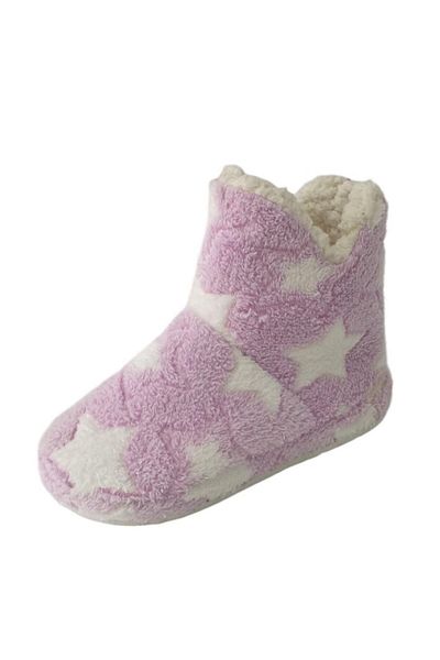 mygeppetobag Papuci de damă colorați cu model de stele - Cizme groase și ușoare pentru acasă