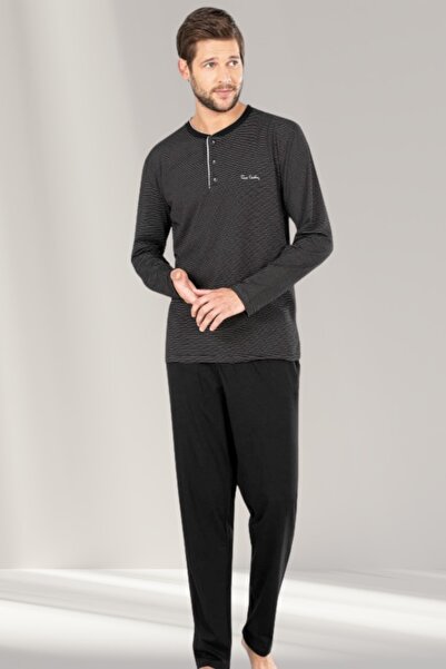 Pierre Cardin Чоловічий темно-синій бордовий чорний колір альтернативний візерунок довгий піжамний комплект