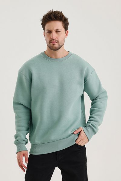 COMBİNE MİCHAİL Ανδρικό φούτερ Çağla Cotton Crew Neck Oversize Raised Basic