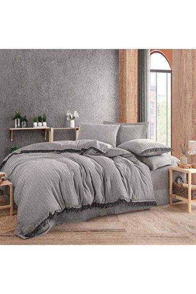 Hobby Ιδιωτικό νήμα βαμμένο με βαφή Ç Διπλό N Σετ παπλωματοθήκης - Γκρι