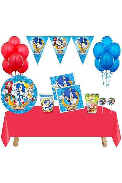 Partimarka Sonic Themed Birthday Set for 16 People
