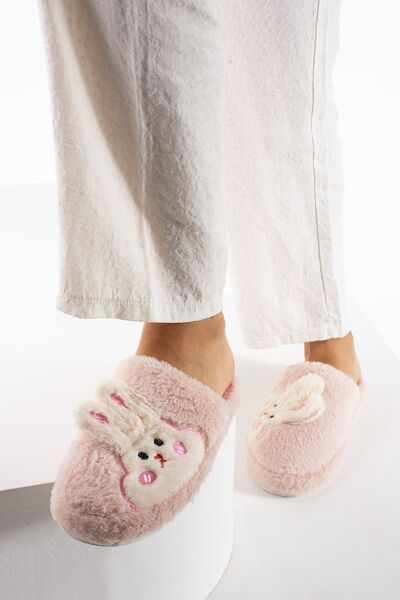 Efolle Women's Rabbit Figured Silent Sole Plush Cute House Slippers