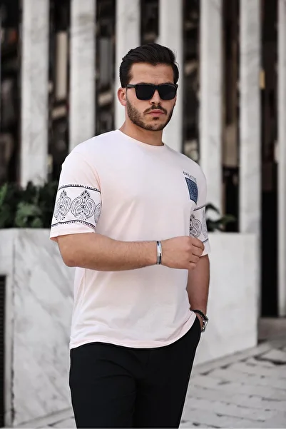 Miron Oversize Short Sleeve Melon Printed T-Shirt - 2428
