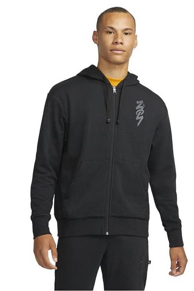 Nike Мъжки суитшърт Jordan Zion с цип и качулка, черен