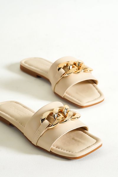 Capone Outfitters Damen-Hausschuhe mit Ketten-Einzelstreifen