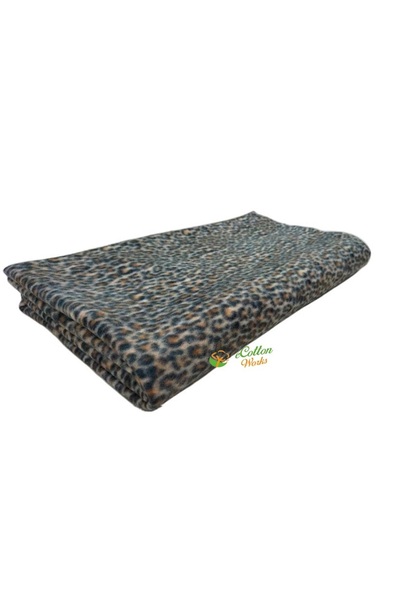 ecottonworks Leopar Desenli Polar Koltuk Örtüsü Çek Yat Örtüsü  180 cm x  215 cm