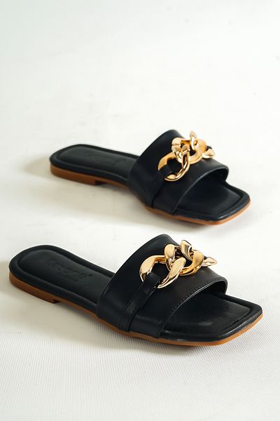 Capone Outfitters Damen-Hausschuhe mit Ketten-Einzelstreifen