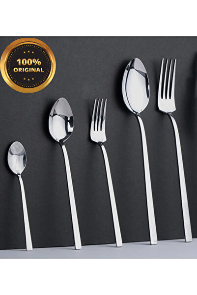 ENASHOP Lisa Sade 12 Kişilik 60 Parça Çatal Kaşık Takımı