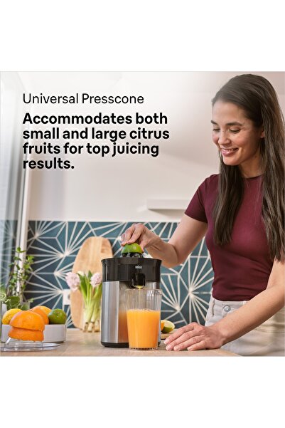 Braun CitrusQuick juicer, 60W motor, Direct serve, Universal presscone, auto start-stop - CJ 5050