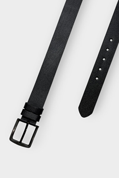 COTTONLAB Ανδρική ζώνη 4 εκ. 100% γνήσιο δέρμα μαύρη