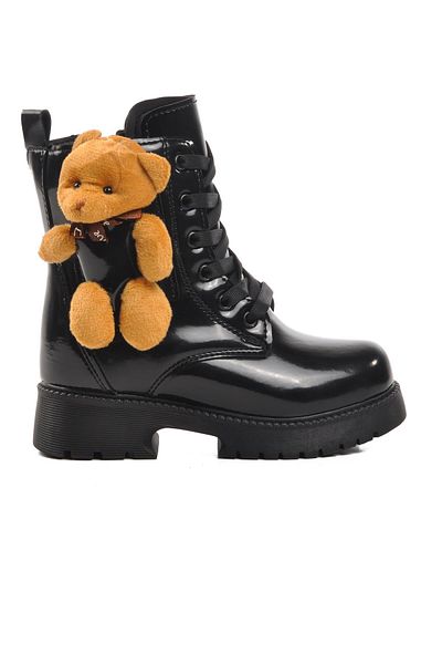 WALKWAY Pegasi-P Black Girl's Boots with Fur Inside