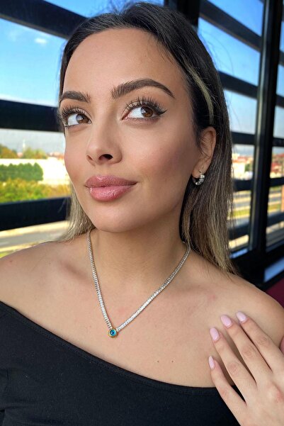 TAKIŞTIR Altın Renk Göz Figürlü Su Yolu Çelik Kolye