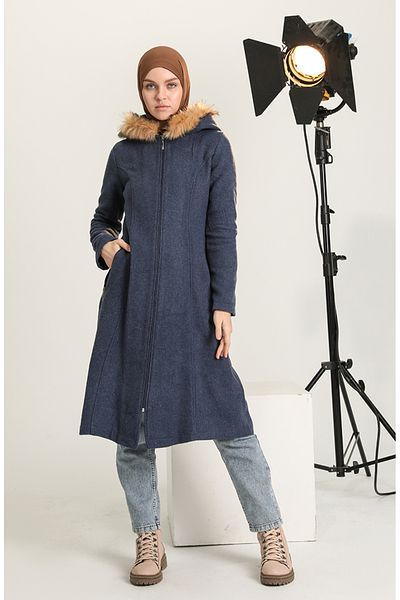 sefamerve 612980 -05 Παλτό Indigo Shearling Stamp