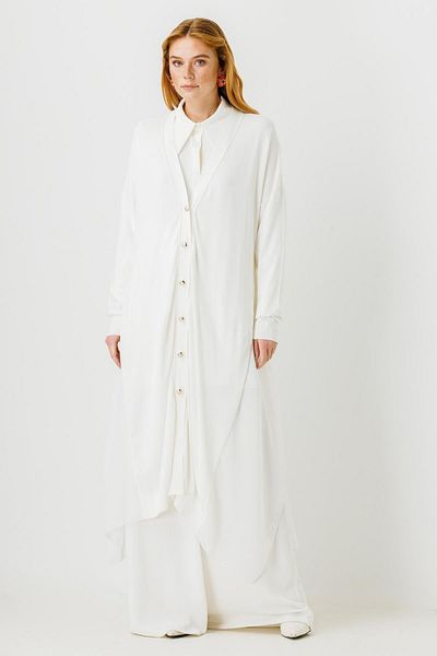 Ghisa Chiffon Detailed Knitwear Cardigan