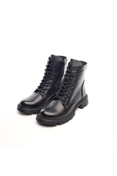 derinet Hakiki Deri Fermuarlı Kadın Bot