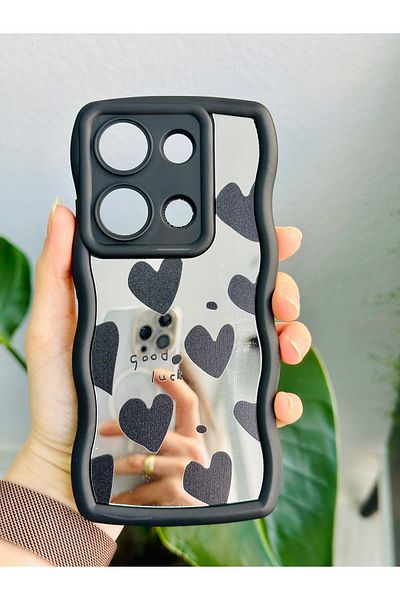Go Aksesuar حافظة سيليكون مطبوعة بتصميم عاكس متوافق مع هاتف Xiaomi Redmi Note 13 Pro 4G