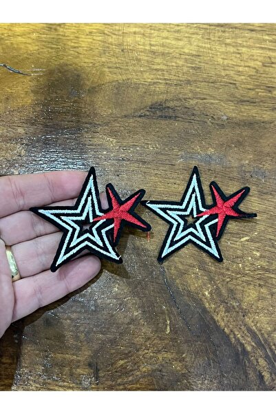 Gönülden Tasarım 2 BUC SET STAR EMBLEMA APPLICATĂ 6X5 CM