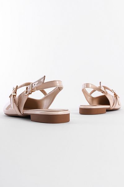 Capone Outfitters Ballerinas für Damen mit spitzer Spitze, Schnallendetail und offener Rückseite