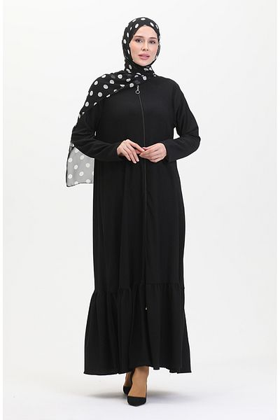 sefamerve Black Frilly Skirt Ferace 5109-04