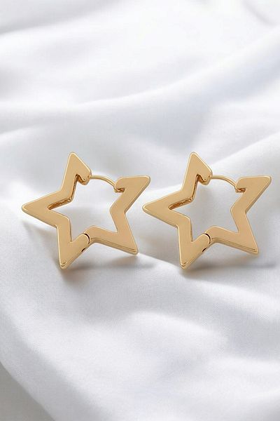 Çlk Accessories Premium Curved Star Earrings