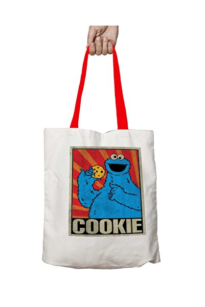 ART HEDİYE حقيبة كتف كوكي مونستي سوفيتية قابلة للغسل بمقبض أحمر
