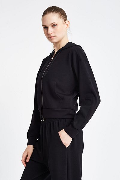 Lescon Women's Hooded Zipper Sweatshirt - 24N-2103
