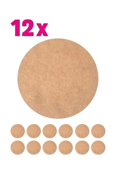 YGNPLUS Φύλλο φορτιστή 12 τεμάχια 3 mm Ακατέργαστο MDF 20 cm Στρογγυλό φορτιστή κάτω από το σέρβις