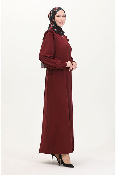 sefamerve Claret Red Frilly Ferace - Μοντέλο 1055-03
