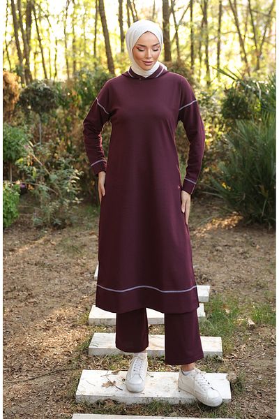 sefamerve 3082-07 Σετ φόρμας Plum Double