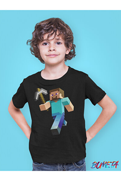Bumeta Minecraft Steve Karakter Oyun Game Çocuk Tişört