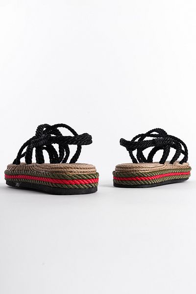 Capone Outfitters Damen-Sandalen mit Keilabsatz und Schnürung