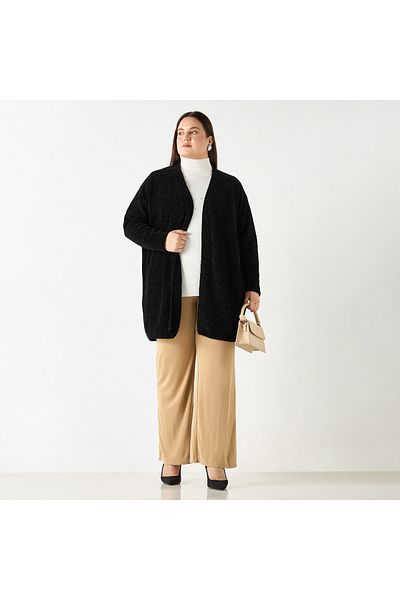 Ulla Popken Plus Size Ulla Popken Textured Cardigan