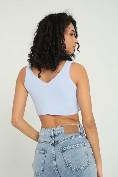 Hiccup V-подібний виріз, в'язаний, на блискавці, кроп-топ