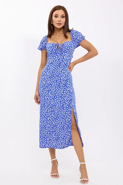 Hiccup Rochie midi cu imprimeu floral, cu umeri și fante laterale