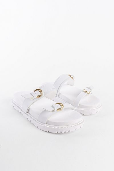 Capone Outfitters Damen-Hausschuhe mit zwei Streifen und runder Spitze