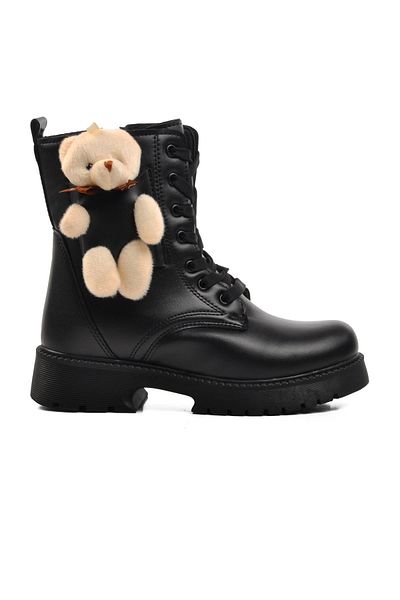 WALKWAY Pegasi-F Black Girl's Boots with Fur Inside