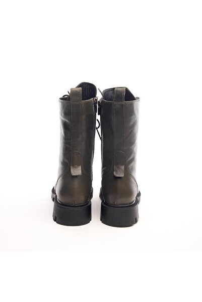 derinet Hakiki Deri Fermuarlı Kadın Bot