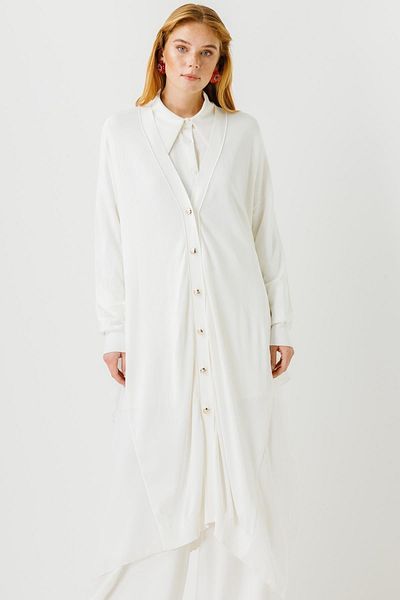 Ghisa Chiffon Detailed Knitwear Cardigan