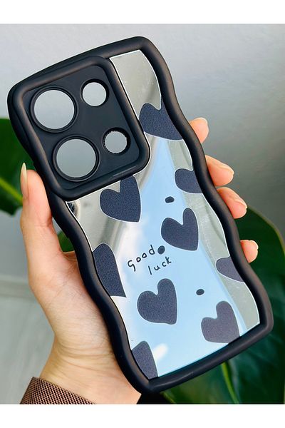 Go Aksesuar حافظة سيليكون مطبوعة بتصميم عاكس متوافق مع هاتف Xiaomi Redmi Note 13 Pro 4G