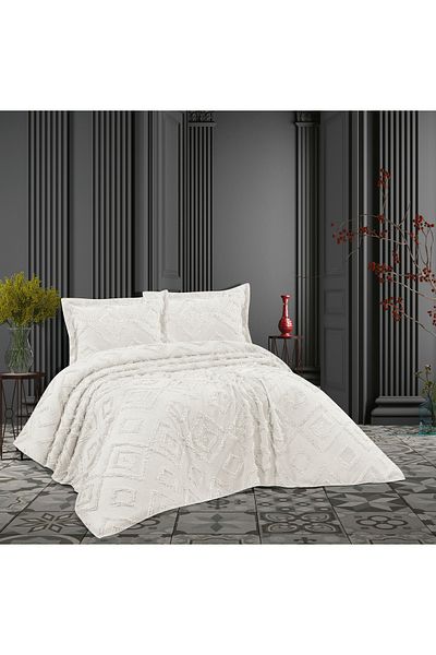bursa çeyiz Sofia Scandinavian Double Tufted Bedspread 250X260 2 Pillows 50X80