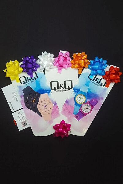 Q&Q Turquoise Waterproof Numeral Highlighter Children's Wristwatch