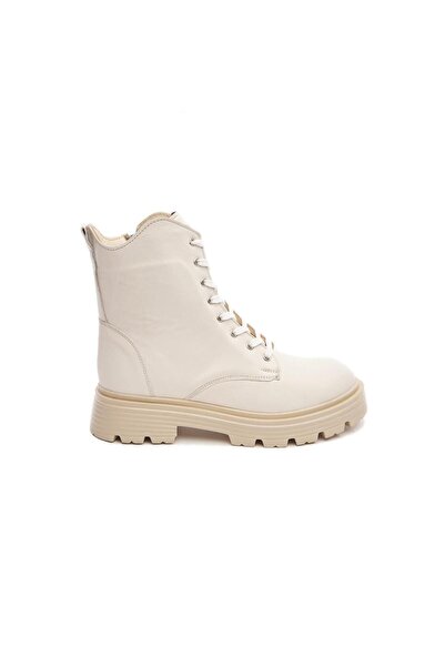 derinet Hakiki Deri Fermuarlı Kadın Bot