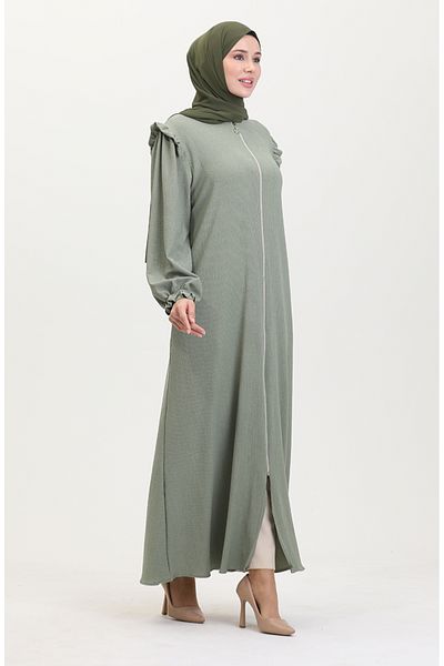 sefamerve Çağla Green Frilly Ferace - 1055-07
