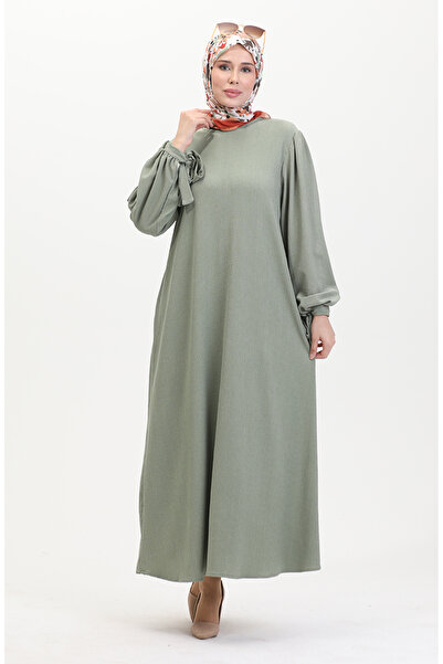 sefamerve Šaty s rukávy 1053-06 Zelená