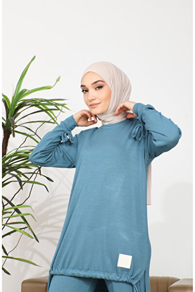 sefamerve Kaşkorse Tunik Pantolon İkili Takım 20039-02 Petrol