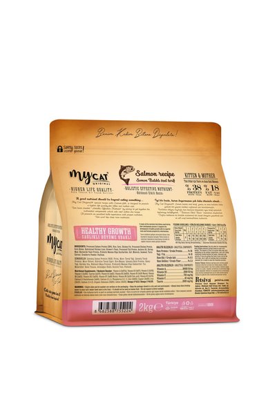 My Cat Mycat Az Tahıllı Somon Balıklı Yavru Ve Anne Kedi Maması 2kg