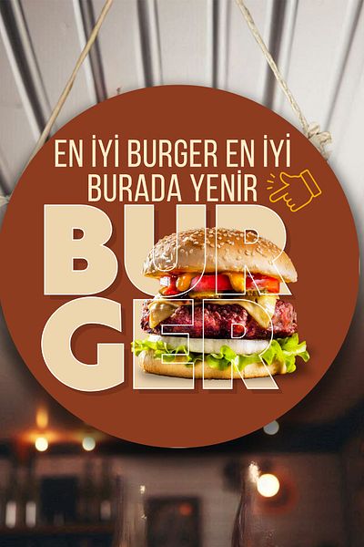 Nod Hamburger Shop Wall, Door Single Sided Hanging Board Welcome Sign, Burgers Salon Painting Decoration
